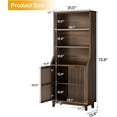 thumbnail image 2 of Tribesigns Industrial Bookcase with Doors, 5-Tier Tall Bookshelf with Storage Cabinet, Wood Library Bookcase Display Shelves with Adjustable Shelf for Home Office, Living Room, 2 of 5