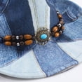 thumbnail image 4 of Jiibva Western Cowboy Hat for Women Men, Tie Dye Patchwork Denim Hat Wide Brim Bucket Hat Vintage Jazz Hat for Stylish Party Accessory, 4 of 7