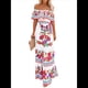 thumbnail image 3 of Vestido de Verano para Mujer, Estampado Floral, Hombros Descubiertos, Sin Mangas, y Rojo XL, 3 of 10