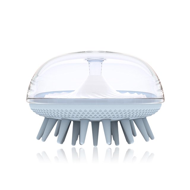 Qarigey Masajeador de cuero cabelludo, cepillo de baño, antipicazón, manchas, depurador de raíces, masaje, cuidado corporal, suministros de Cuidado del cabello Azul