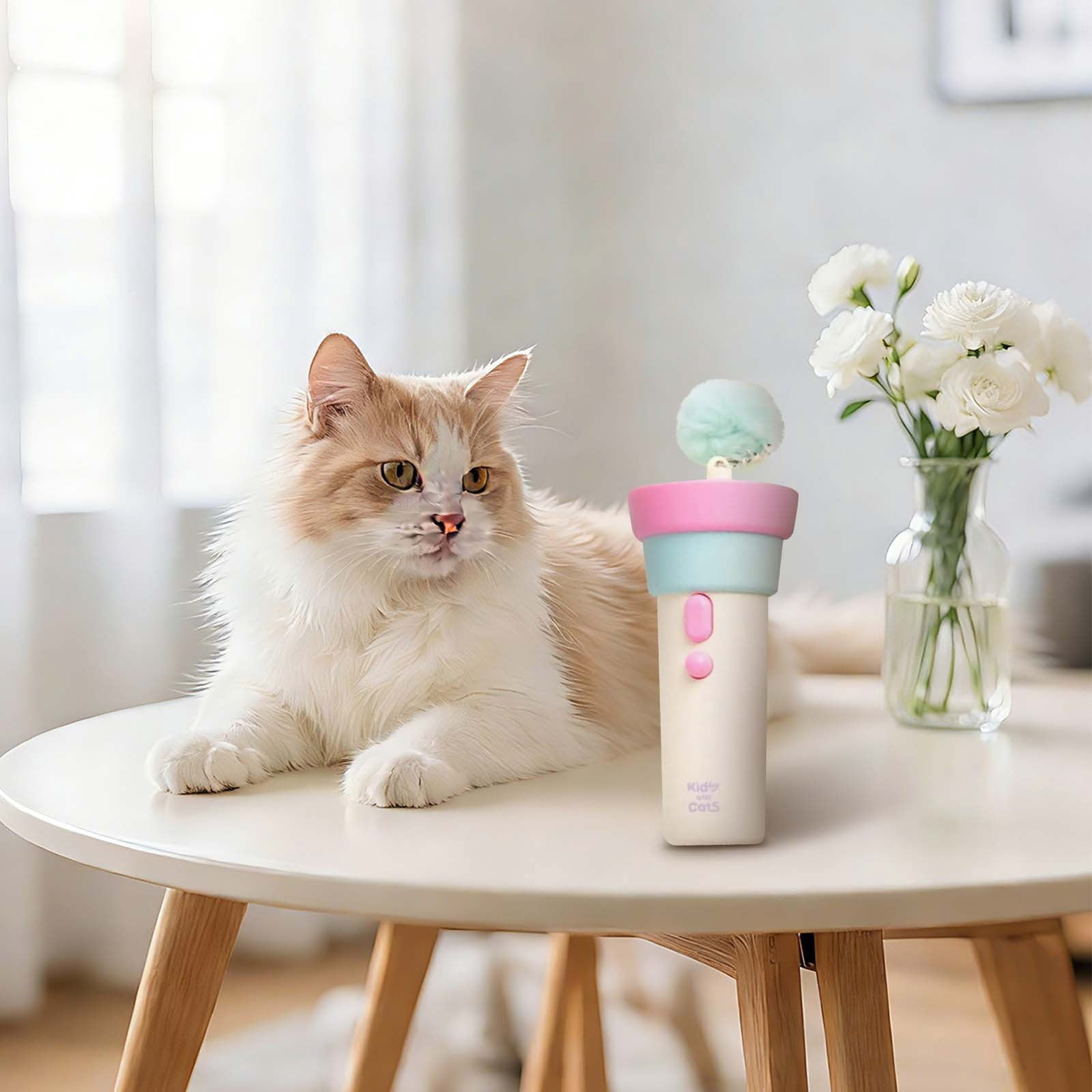 Loetky Automatic Flopping Fish Cat Toy with Teaser Wand, Interactive Electronic Kitten Toy for Play, Battery Operated Moving Toy (Batteries Not Included), Fun Exercise Toy for Indoor Pets