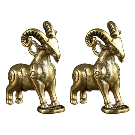 

Frcolor Brass Sheep Zodiac Statue Chinese Sheep Animal Coppersmall Goat Miniature Shui Ornament Lucky Feng Pendant Hanging