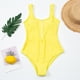 thumbnail image 5 of Gibobby Trajes de Baño Mujer Traje de baño Bikini Cremallera Natación Ropa de playa sexy Traje de baño de mujer Trajes de baño sólidos Una pieza(Amarillo,G), 5 of 5