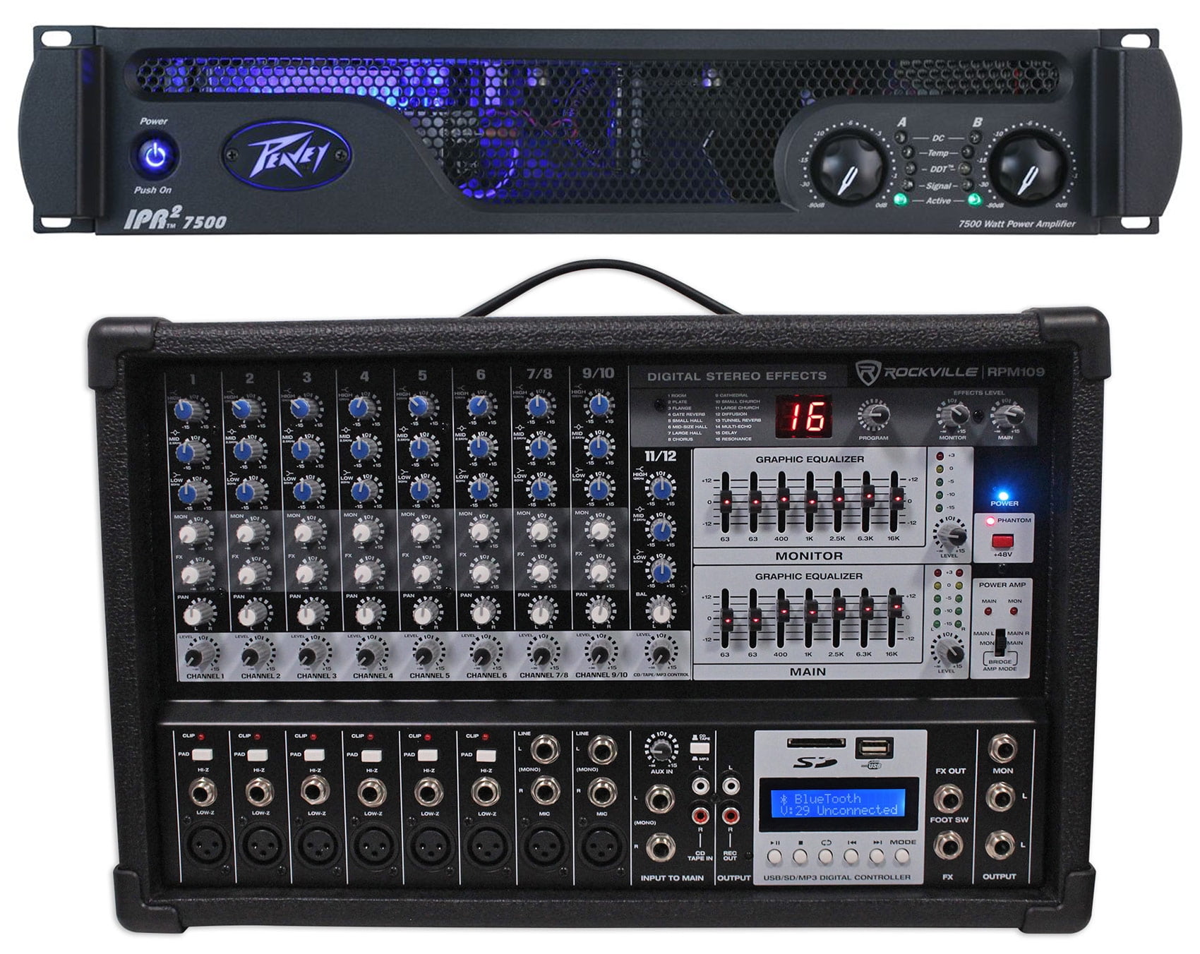 Peavey IPR2 7500 DSP 7500w Power Amp W/EQ,Crossover, Delay