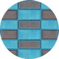 thumbnail image 1 of Ahgly Company Machine Washable Indoor Round Transitional Bright Turquoise Blue Area Rugs, 5' Round, 1 of 7