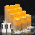 thumbnail image 1 of Juego de velas sin llama YIWER a prueba de agua para exteriores con mando a distancia, 12 piezas, 1 of 6