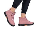 thumbnail image 4 of Domuza Hand Stitched Leather Men's Chukka Ankle Boots, Classic Lace-Up Mid Top Casual Shoes, Built-In Arch Support Wide Toe Design, Waterproof Non-Slip Durable Sneakers Pink 6.5 (EU-38), 4 of 5