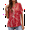 S - Red Rolled, variant on Nlife Women Bohemian Floral Print V-Neck Short Sleeve Casual Blouse Top.