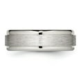 thumbnail image 3 of Chisel Stainless Steel Brushed and Polished 7mm Ridged Edge Band, 3 of 6