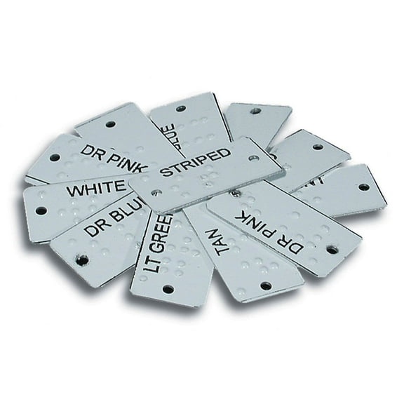Aluminum Braille Clothing Identifiers