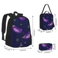 thumbnail image 4 of Naloa Eggplant Print Large Capacity Backpack Lunch Bag Pencil Case Combination 3 Piece Set for Student, 4 of 8
