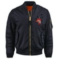 thumbnail image 1 of Ma Croix Mens Souvenir Bomber Jacket Premium MA-1 Flight Outerwear, 1 of 3