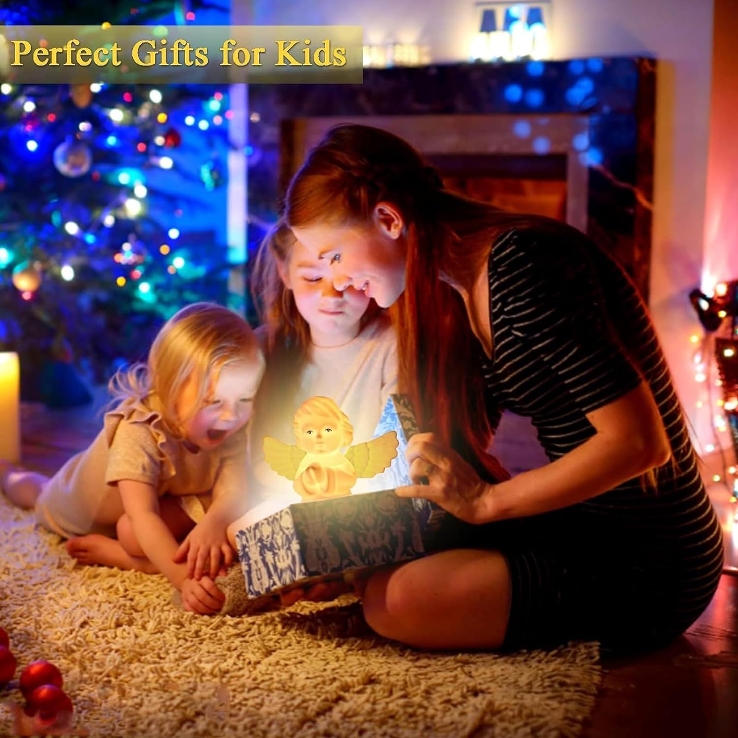 Night Light for Kids, Multi-Color Angel Silicone Lamp with Tap Control, Rechargeable LED Beside Night Lights, Dimmable Cute Nursery Night Light Gift for Boys Girls Baby Toddlers Teen