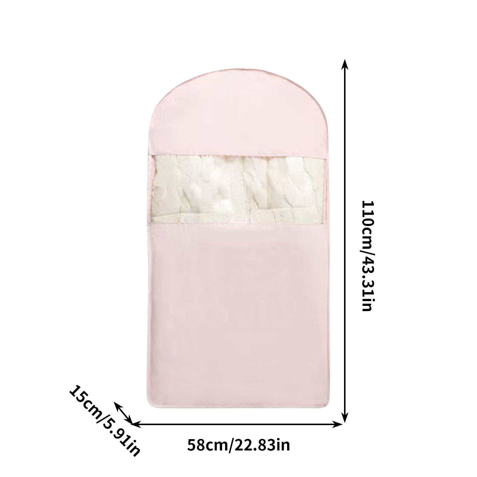VQPeo 2 Pcs Space Saving Hanging Garment Bag, with Self Compression Zipper, Dust Cover Clothes Storage Bags for Down Coat, Space Saver Clothes Bags
