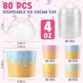 thumbnail image 2 of 80 Count Paper Ice Cream Cups with Clear Dome Lids Disposable Dessert Cups Bulk Dessert Bowls Sundae Containers for Snack Yogurt Soup Ice Cream Party Supplies, 2 of 4