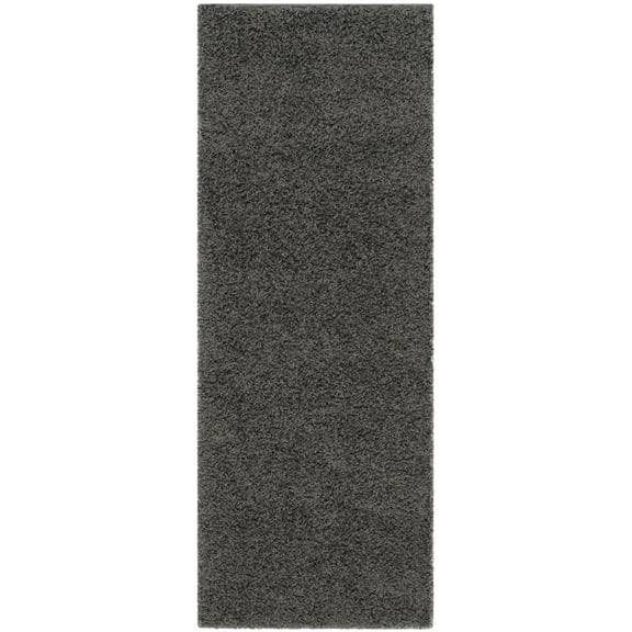 SAFAVIEH Athens Solid Plush Shag Runner Rug, Dark Grey, 2'3" x 6'