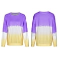 thumbnail image 4 of Brilliant Womens Tops V Neck Cotton Women's gradient long sleeved pullover T-shirt shirt top, 4 of 8