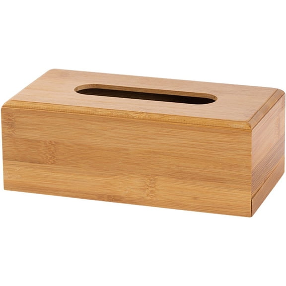 vlrwzc Bamboo Wooden Tissue Dispenser Box Rectangle Tissue Holder Standard Tissue Box Cover -Wet Wipe Case Baby Wipe Holder - Napkin Holder for Table