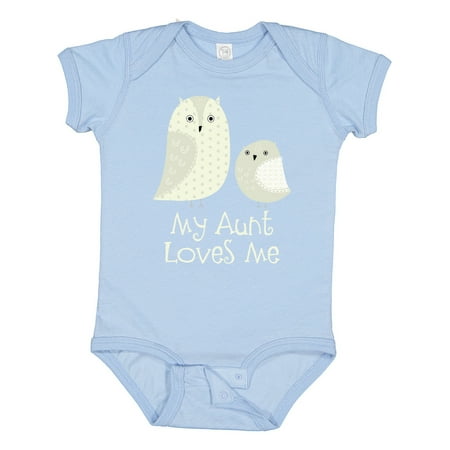 

Inktastic Aunt Loves Me Owls Gift Baby Boy or Baby Girl Bodysuit