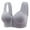Grey, variant on Female B Nylon,Spandex Khaki Ra New Fixed Cup Front Open Buckle Underwear Female Non Ring Vest Type Printing Plus Size Bra
