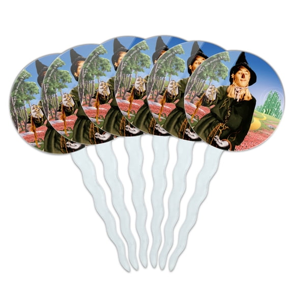 Wizard of Oz Scarecrow Character Cupcake Picks Toppers Decoration Set of 6