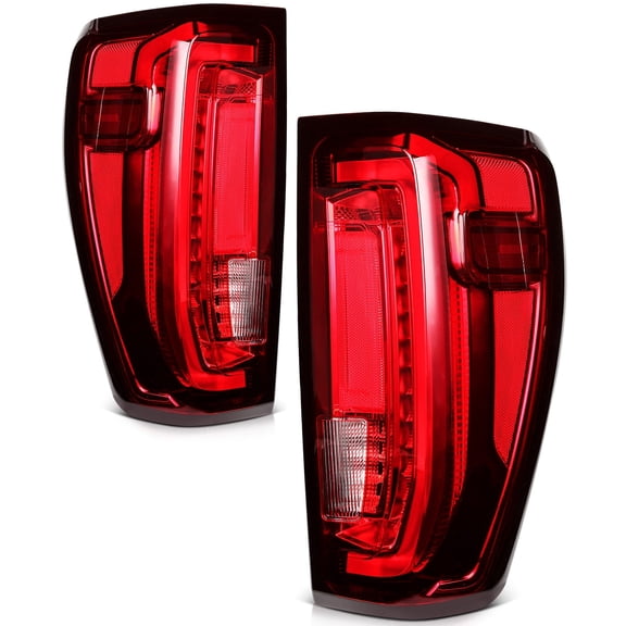 cciyu Taillight Assembly Replacement for 2019-2024 For GMC For Sierra 1500/2500HD/3500HD Lens Color Red Chrome Driver and Passenger Side 84968741 GM2801310 84968740 GM2800310