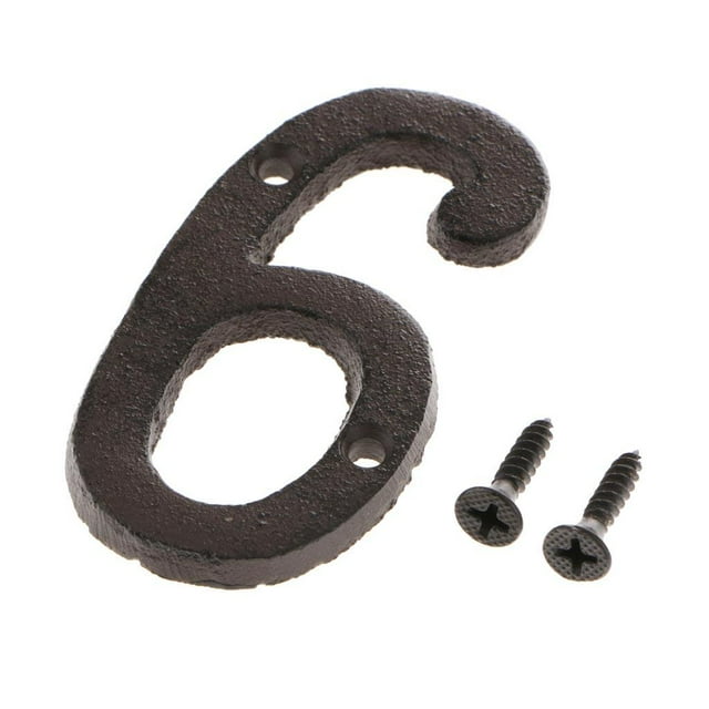 jifeng Plaque de Numéro de Porte en Fonte pour Maison Jardin Nom Adresse Plaque 6 Numéro 6