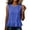 Blue, variant on Admvng Tank Tops for Women Ruffle Hem Crew Neck Sleeveless Solid Casual Summer Blouses