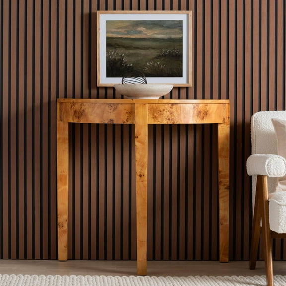 bali & pari Jihan Modern Console Table, Accent, Light Mappa Burl