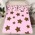 thumbnail image 2 of Feelyou Chic Stars Kids Twin Sheet Sets, Cheetah Leopard Print Bedding, 3pcs, 2 of 7