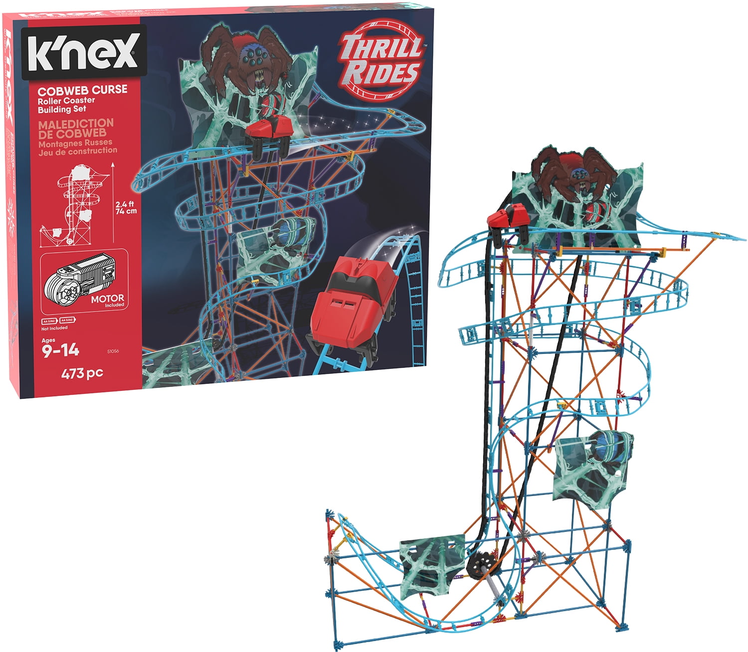 K'NEX Thrill Rides â Cobweb Curse Roller Coaster Building Set â 473 Pieces â Ages 9