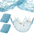 thumbnail image 2 of Decorative Fishing Net  Fish Net  Wall Hangings Decor  Nautical Mediterranean Style Photo Hanging Display Frame For Crafts Beach Wedding Mermaid Party Under The Sea Party Decorations, 2 of 9