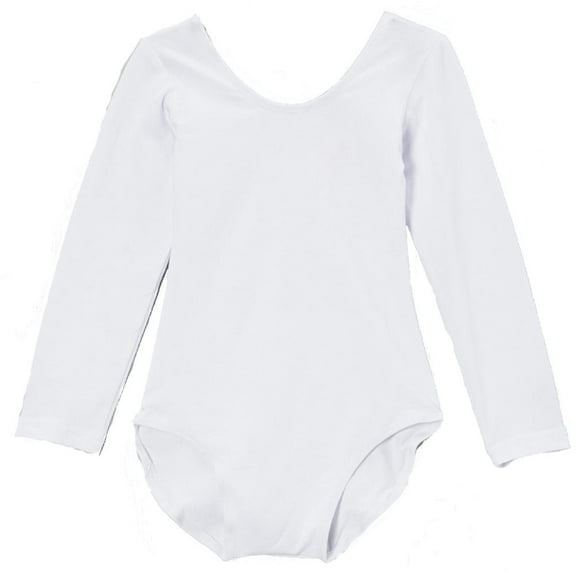 Wenchoice Girl's White Long-Sleeve Leotard - L(5T-6T)