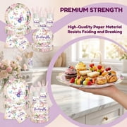 OUTMASTER Butterfly Party Decorations- 25 Guest Set Of Plates, Cups, Napkins & Utensils For Kids Parties.