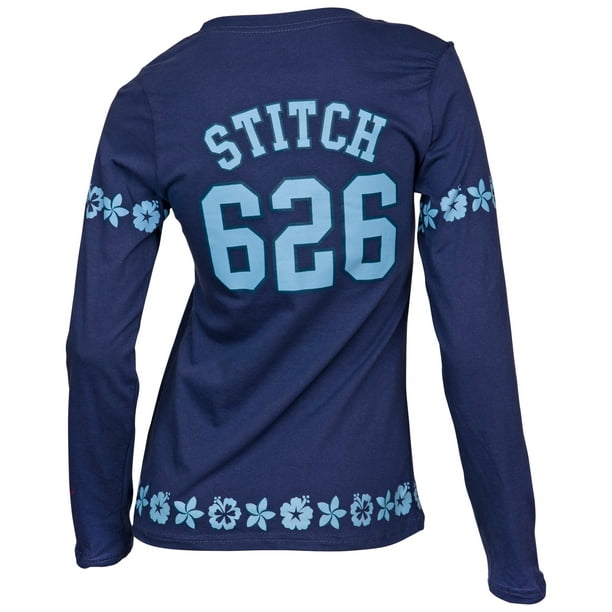 Disney Stitch Experiment 626 Jersey Style Juniors Long Sleeve T