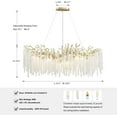 thumbnail image 2 of Posiosa Modern Crystal Tree Branch Chandelier, Large Luxury Gold Linear Round Raindrop Pendant Light Fixture Ceiling Hanging Light for Dining Room Bedroom Living Room Entryway Length-47.2 inch, 2 of 7