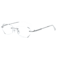 thumbnail image 3 of Gafas para miopía sin montura con corte de diamante, gafas de moda con destellos finos y luz de estrellas, gafas antiazules de moda para mujer, 3 of 4