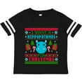 thumbnail image 3 of Inktastic I Want a Hippopotamus for Christmas Pixelated Ugly Sweater Boys or Girls Toddler T-Shirt, 3 of 5