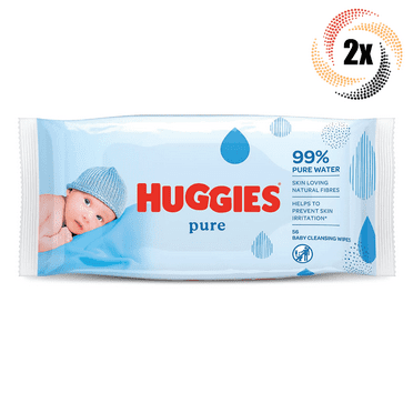 Generic Huggies Pure Unscented Baby Wipes, 2 Packs of 56 Wipes