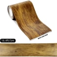 thumbnail image 4 of 3D Wood Grain Wallpaper Border Mirror Frame Removable Waterproof, Wall Paper Border Decor Self Adhesive, Kitchen Bathroom Sticker (3.94" x 16.4', Brown), 4 of 9