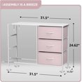 thumbnail image 3 of Songqin Dresser with 6 Drawers Fabric Storage Tower Organizer – Steel Frame, Wood Top, Easy Pull Bins for Bedroom, Closet, Hallway, Office-Pink, 3 of 6