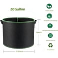 thumbnail image 2 of Nvzi -b 5-Pack 20 Gallon Grow Bags Heavy Duty Thickened Nonwoven Fabric Pots Plant Grow Bags with Handles,for Low Stress Plant Training Fruits, Vegetables, and Flowers(Black), 2 of 4