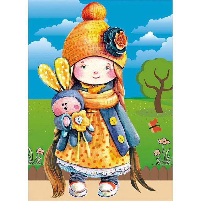Diamond Painting (DB2044) 5D girl Square Rhinestone Regalo 40x50cm FLhrweasw Nuevo