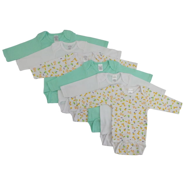 Bambini Niños De Manga Larga Impreso Onezie Variedad Pack De 6 - Medio Bambini CS_102M_102M