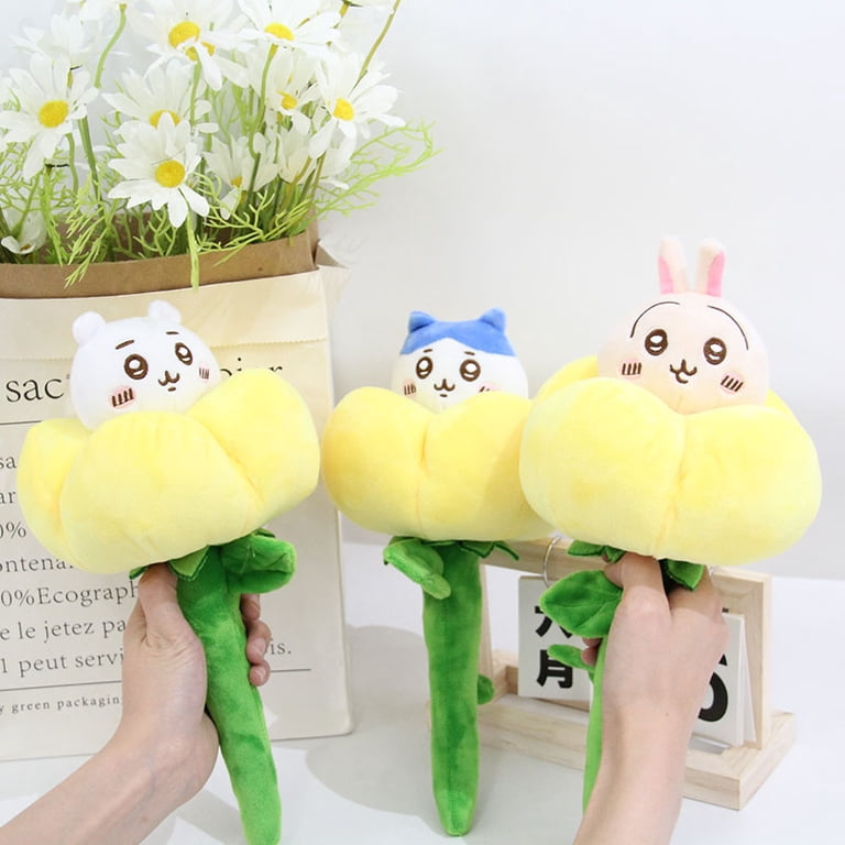 28cm cute Chiikawa Hachiware Usagi rose tulip doll bouquet Valentine's day  plush toy gift