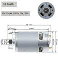 thumbnail image 4 of Rs550 DC motor 12v 14.4V 16.8v 18V 25v micro engine electric motors with 9/11/12/13/14/15 teeth high torque gear box for drill, 4 of 6