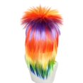Blue Inverse Mohawk Jiibva 80s Punk Rock Mohawk Costume Wig Multi-Colored Spike Synthetic ...