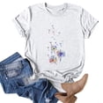 thumbnail image 4 of Fesfesfes Workout Shirts for Women Casual T-shirt Printed Round Neck Short Sleeve Pullover Blouse Tops Short Sleeve Workout Tops for Women S(US:4), 4 of 5