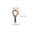 thumbnail image 2 of 300 Pack Small Screw Eye Hooks Mini Eyelets Screws, 4.5x10x1.2mm, Copper Tone, 2 of 5