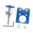 thumbnail image 4 of Plantilla para bisagra de panel de puerta Plantilla para bisagra Plantilla para carpintería flexible Localizador de herramientas para bricolaje Guía azul, 4 of 8